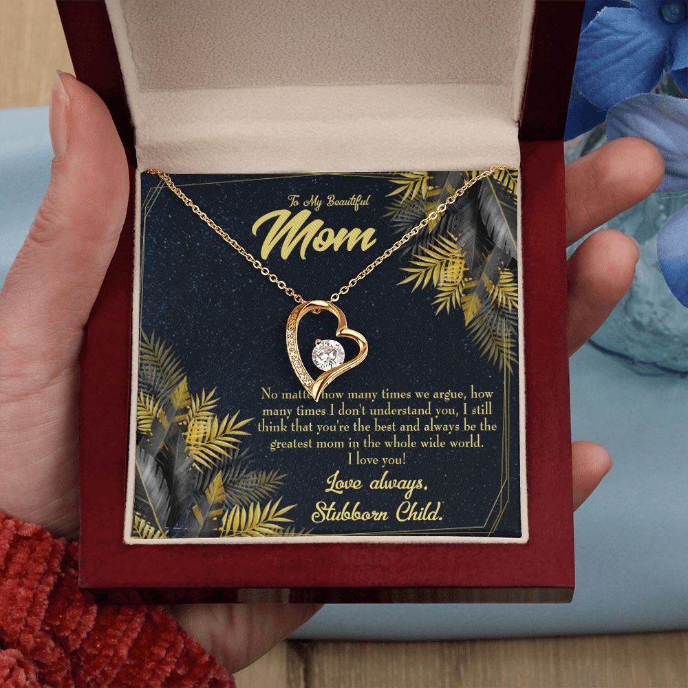 To Mom Greatest Mom Always Forever Necklace w Message Card-Express Your Love Gifts