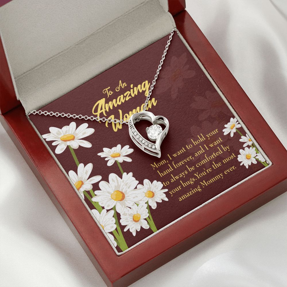 To Mom Hold Your Hand Forever Necklace w Message Card-Express Your Love Gifts