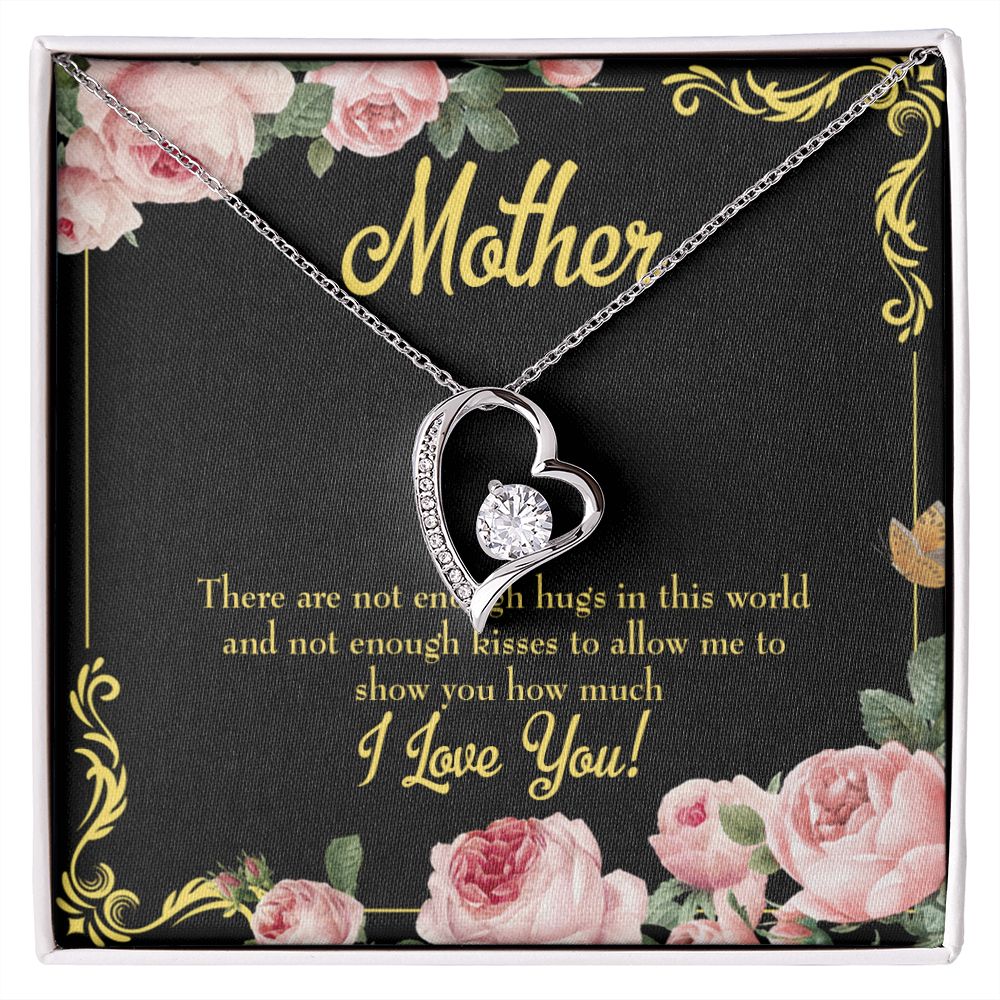 To Mom Hugs and Kisses Forever Necklace w Message Card-Express Your Love Gifts