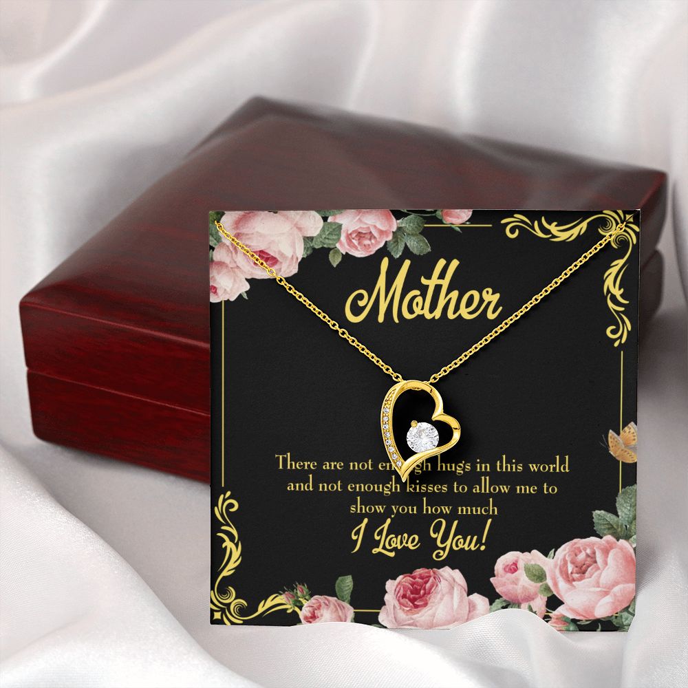 To Mom Hugs and Kisses Forever Necklace w Message Card-Express Your Love Gifts