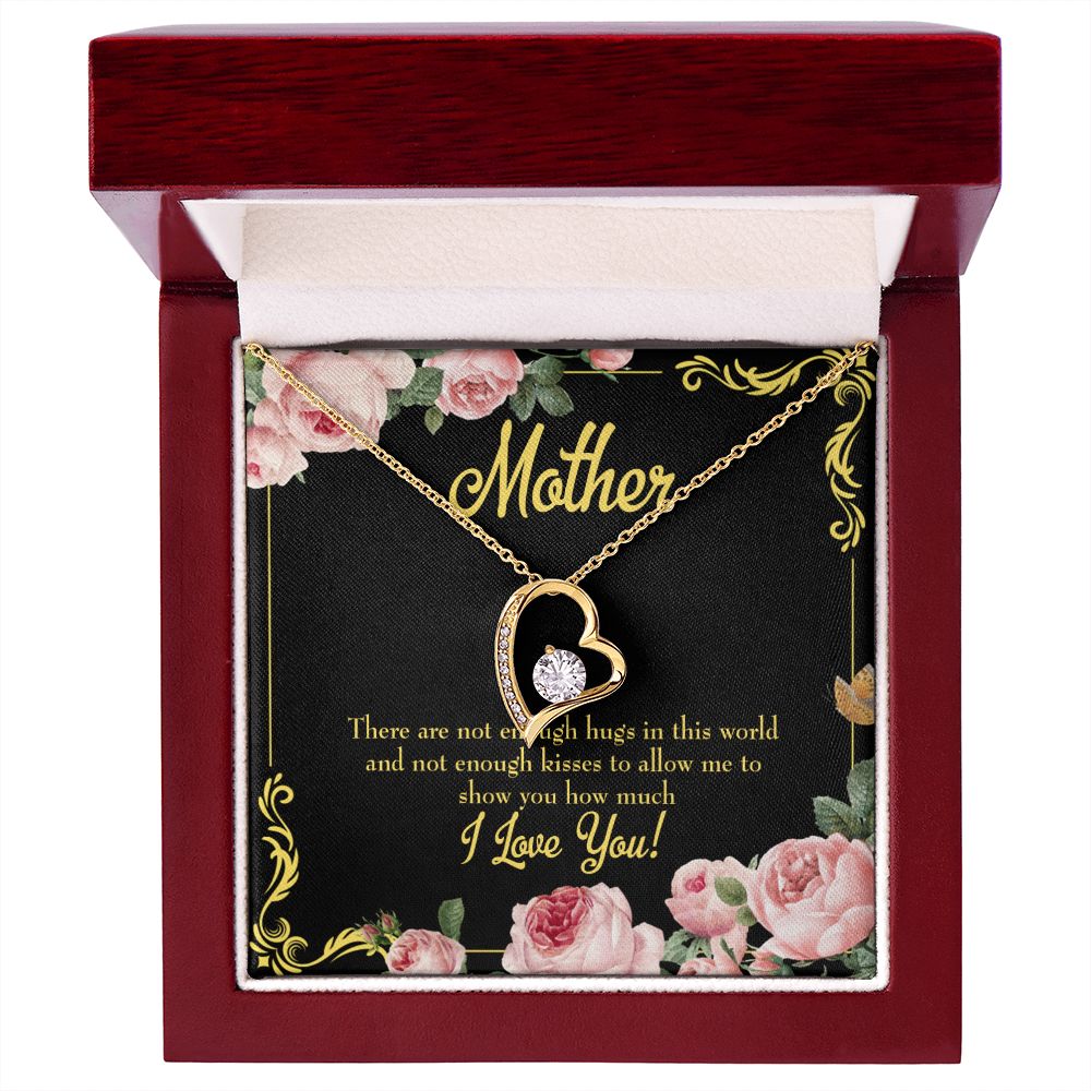 To Mom Hugs and Kisses Forever Necklace w Message Card-Express Your Love Gifts