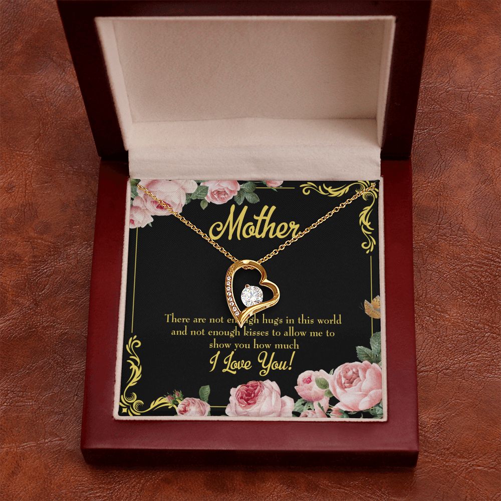 To Mom Hugs and Kisses Forever Necklace w Message Card-Express Your Love Gifts