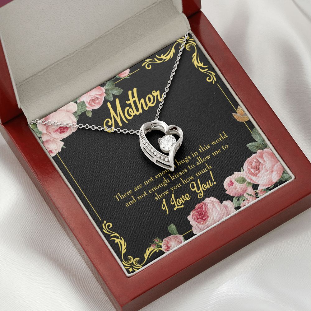 To Mom Hugs and Kisses Forever Necklace w Message Card-Express Your Love Gifts