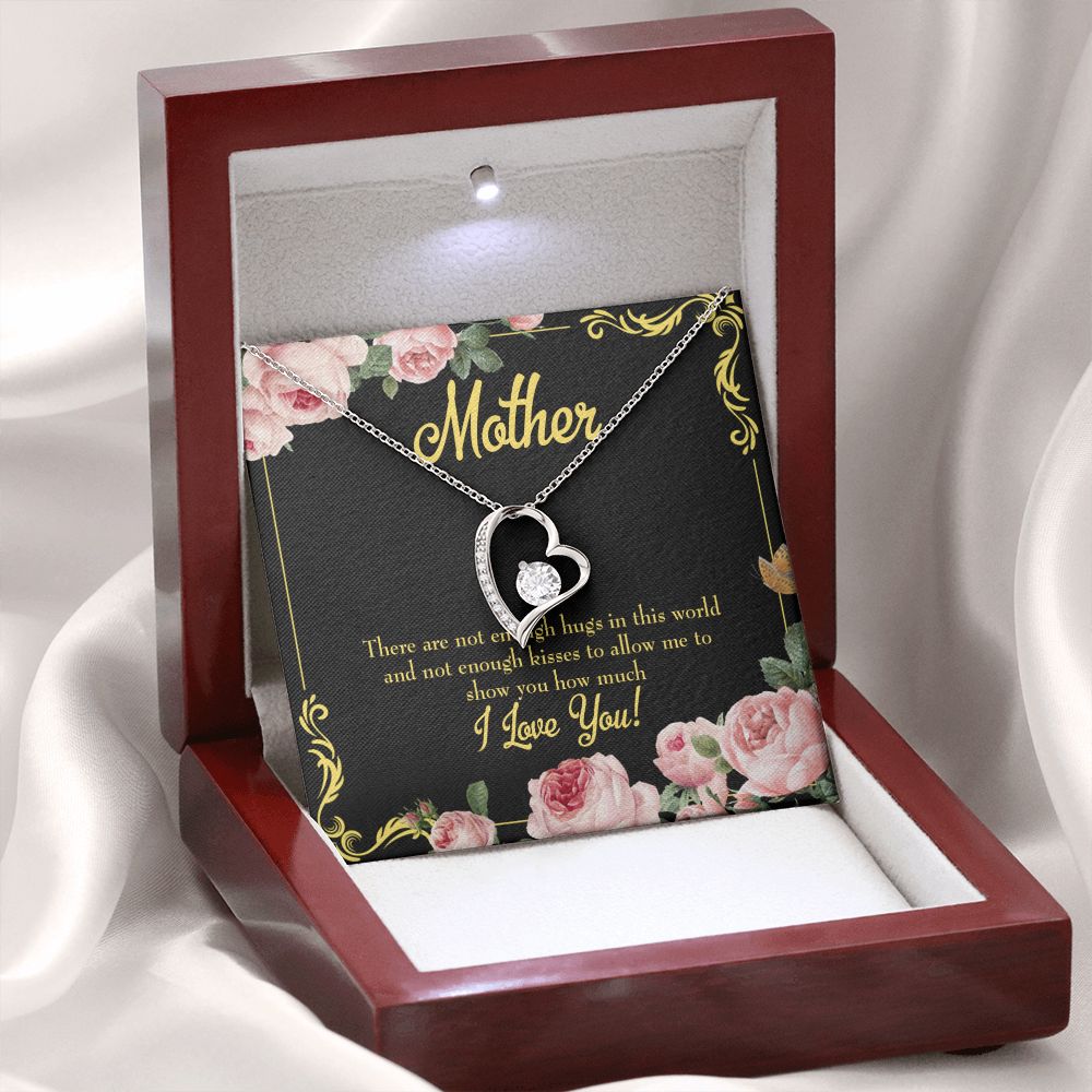 To Mom Hugs and Kisses Forever Necklace w Message Card-Express Your Love Gifts