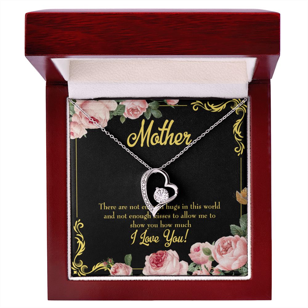 To Mom Hugs and Kisses Forever Necklace w Message Card-Express Your Love Gifts