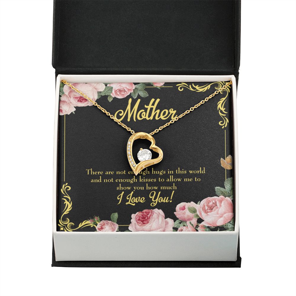 To Mom Hugs and Kisses Forever Necklace w Message Card-Express Your Love Gifts