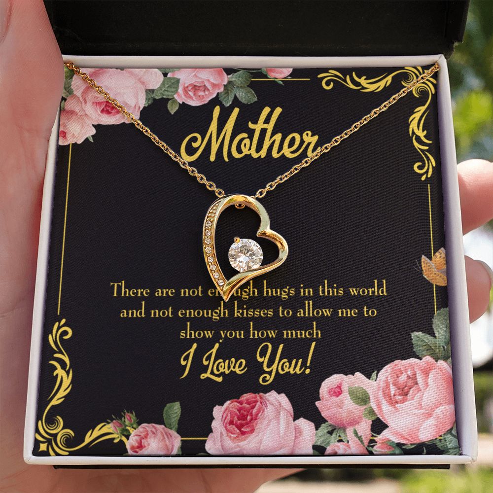 To Mom Hugs and Kisses Forever Necklace w Message Card-Express Your Love Gifts