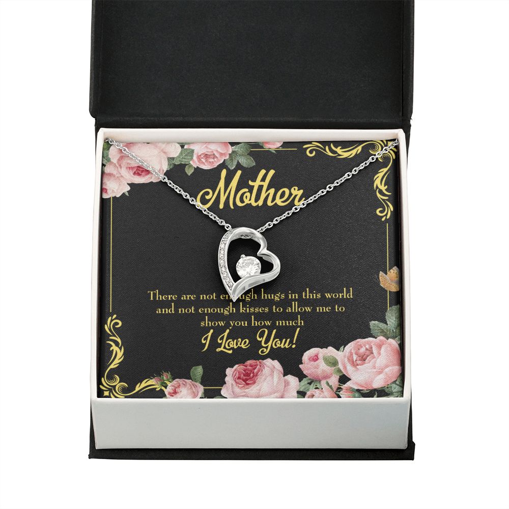 To Mom Hugs and Kisses Forever Necklace w Message Card-Express Your Love Gifts