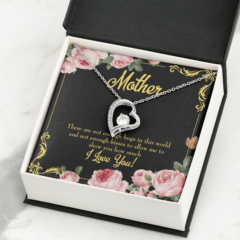 To Mom Hugs and Kisses Forever Necklace w Message Card-Express Your Love Gifts