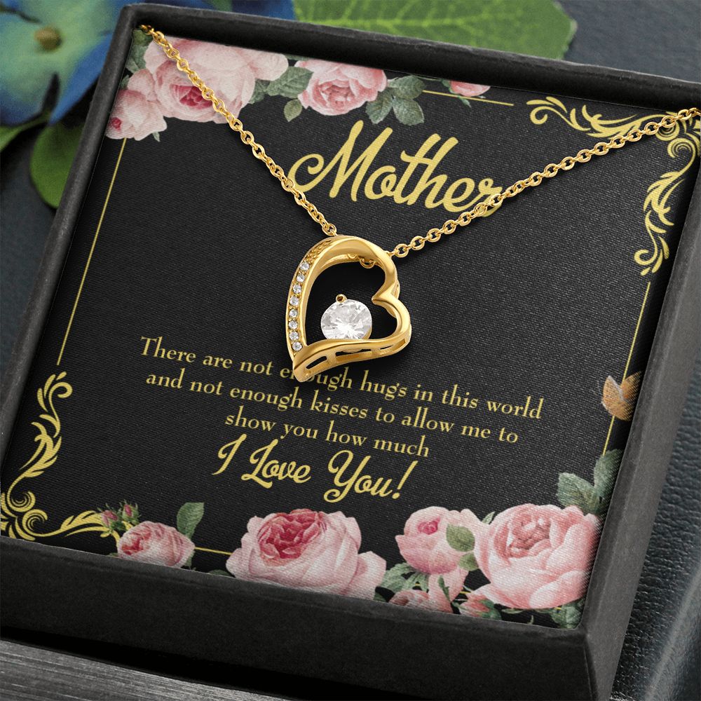 To Mom Hugs and Kisses Forever Necklace w Message Card-Express Your Love Gifts