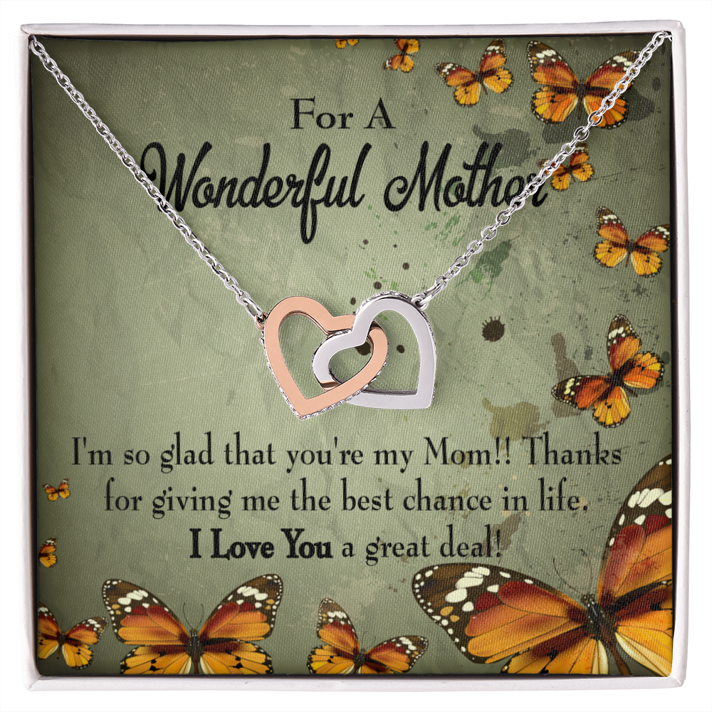 To Mom I'm So Glad Inseparable Necklace-Express Your Love Gifts