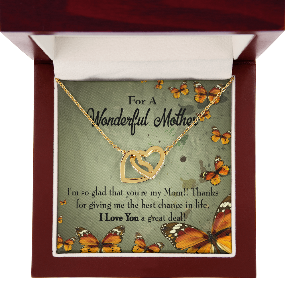 To Mom I'm So Glad Inseparable Necklace-Express Your Love Gifts