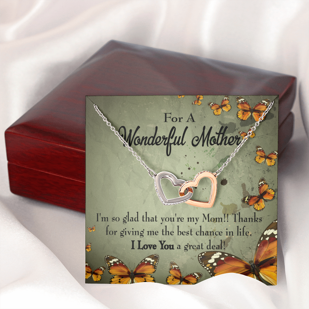 To Mom I'm So Glad Inseparable Necklace-Express Your Love Gifts