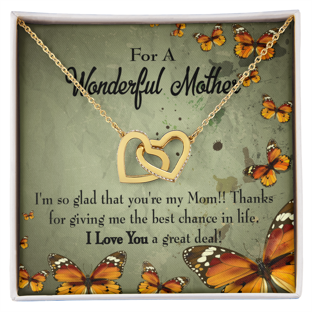 To Mom I'm So Glad Inseparable Necklace-Express Your Love Gifts