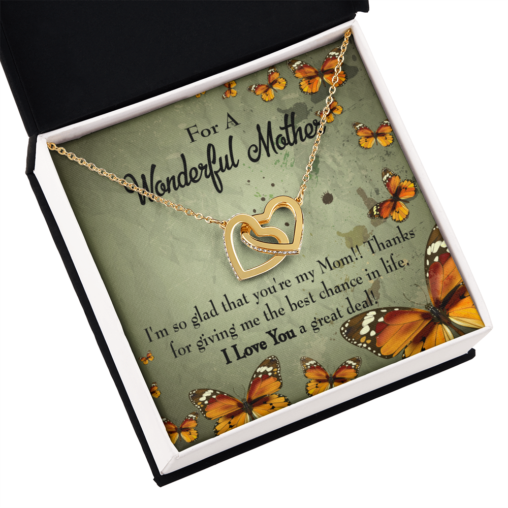 To Mom I'm So Glad Inseparable Necklace-Express Your Love Gifts