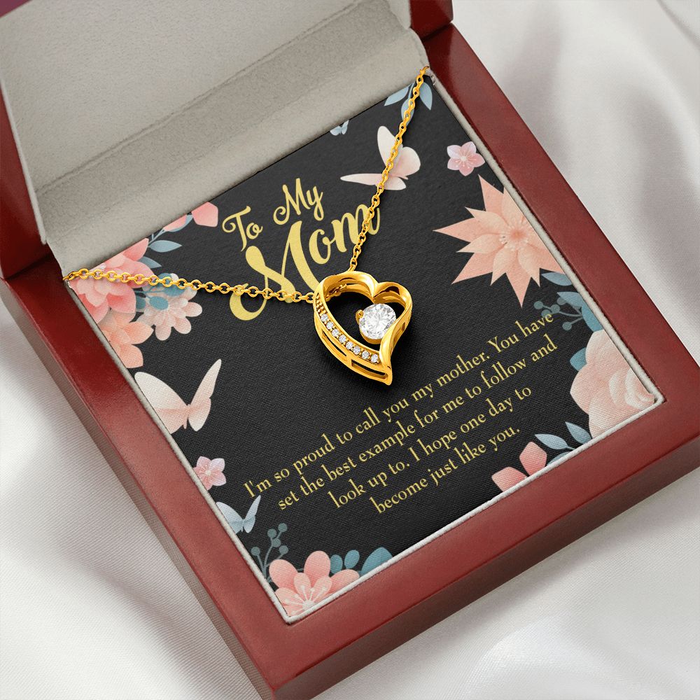 To Mom I'm so Proud Forever Necklace w Message Card-Express Your Love Gifts