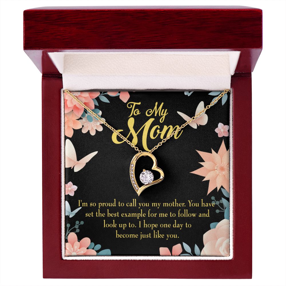 To Mom I'm so Proud Forever Necklace w Message Card-Express Your Love Gifts