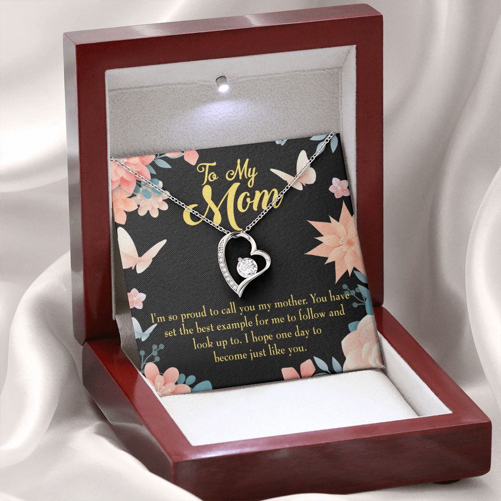 To Mom I'm so Proud Forever Necklace w Message Card-Express Your Love Gifts