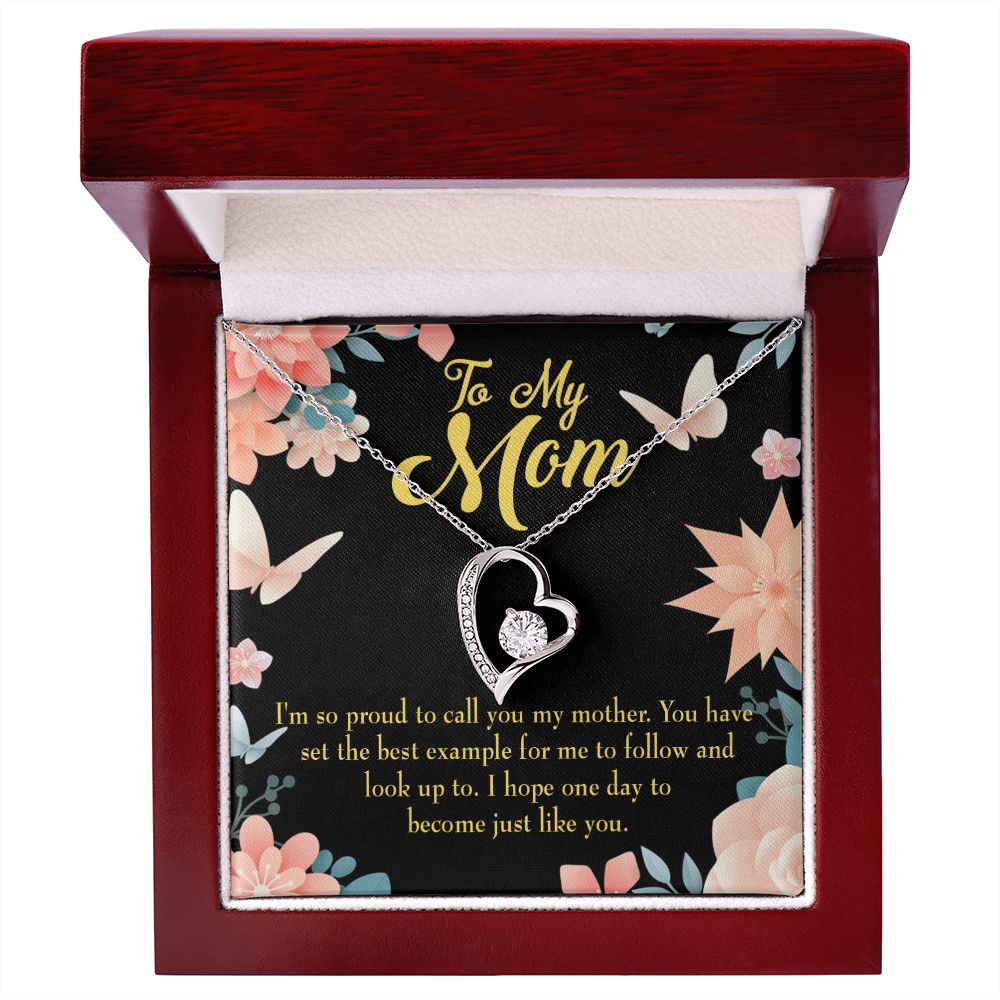 To Mom I'm so Proud Forever Necklace w Message Card-Express Your Love Gifts