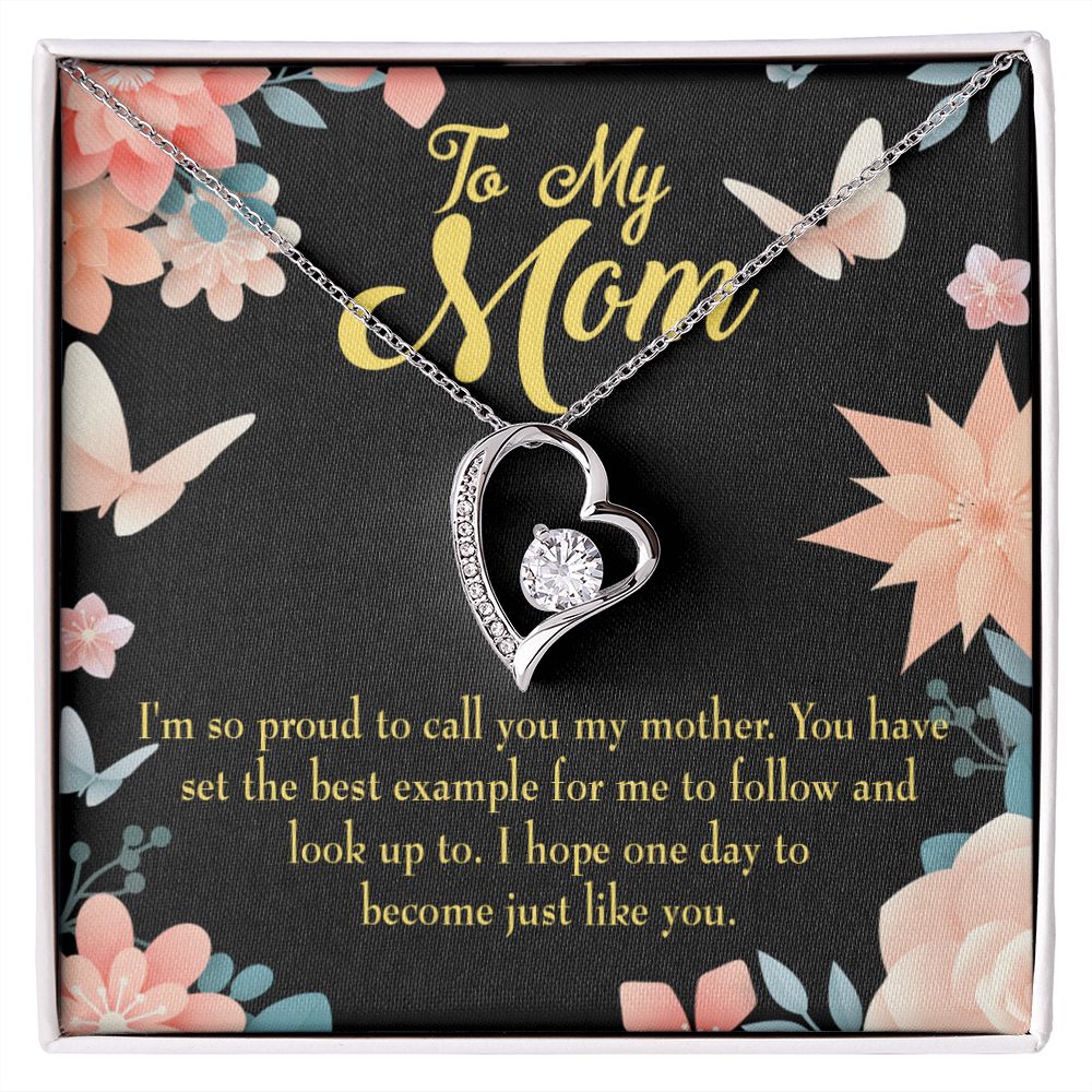 To Mom I'm so Proud Forever Necklace w Message Card-Express Your Love Gifts