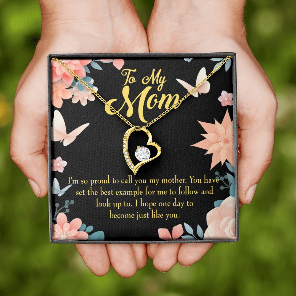 To Mom I'm so Proud Forever Necklace w Message Card-Express Your Love Gifts