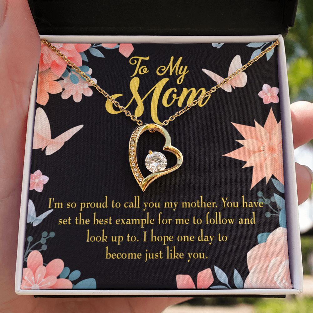 To Mom I'm so Proud Forever Necklace w Message Card-Express Your Love Gifts