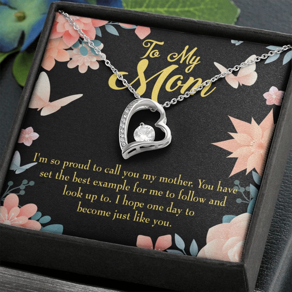 To Mom I'm so Proud Forever Necklace w Message Card-Express Your Love Gifts