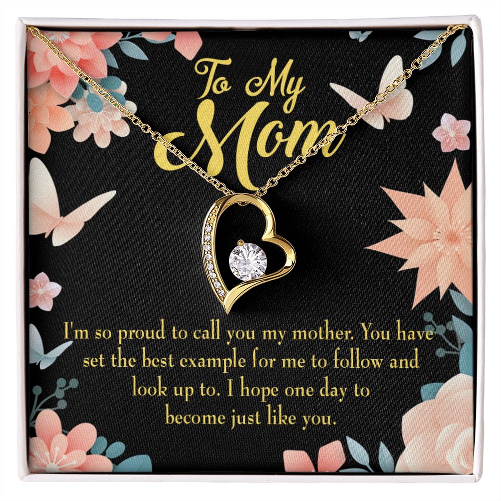 To Mom I'm so Proud Forever Necklace w Message Card-Express Your Love Gifts