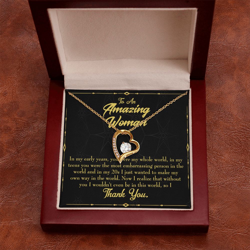 To Mom In Early Years Forever Necklace w Message Card-Express Your Love Gifts