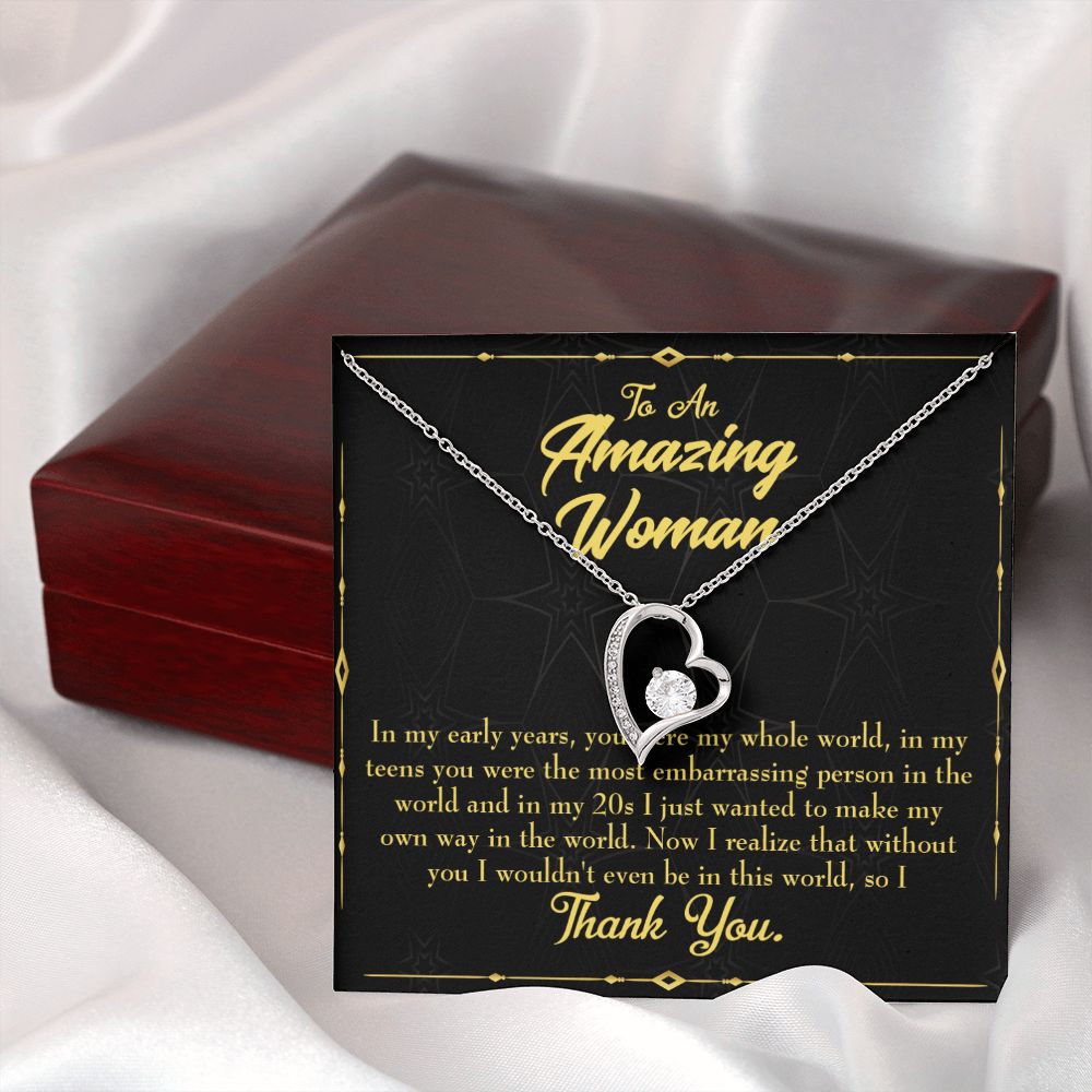 To Mom In Early Years Forever Necklace w Message Card-Express Your Love Gifts