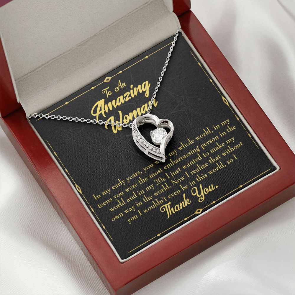 To Mom In Early Years Forever Necklace w Message Card-Express Your Love Gifts