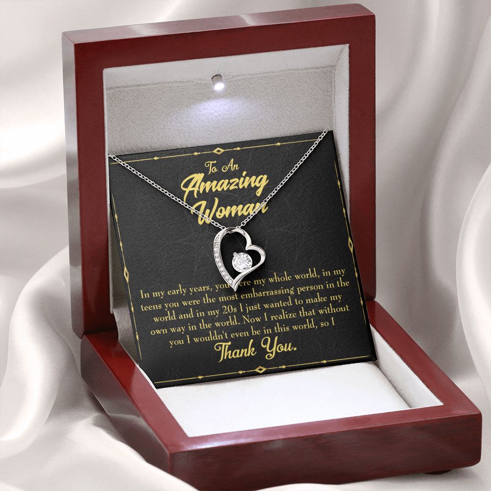 To Mom In Early Years Forever Necklace w Message Card-Express Your Love Gifts