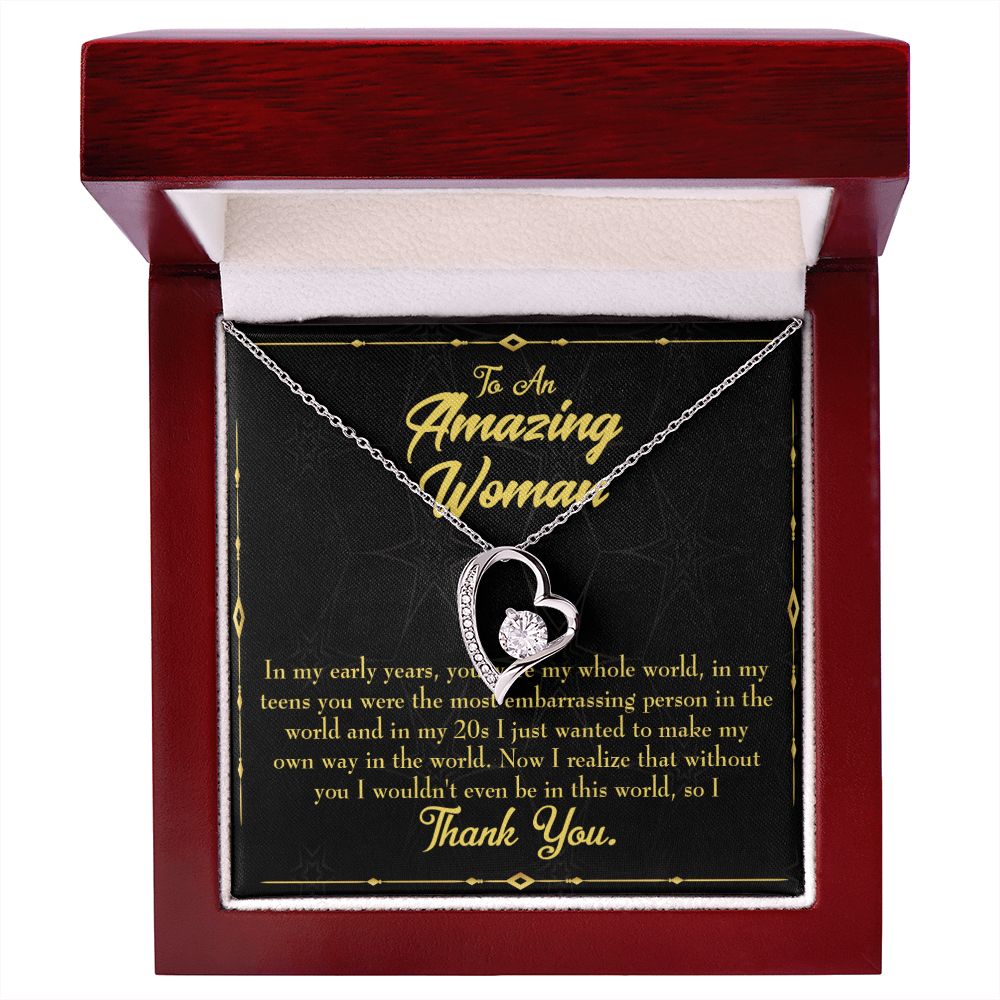 To Mom In Early Years Forever Necklace w Message Card-Express Your Love Gifts