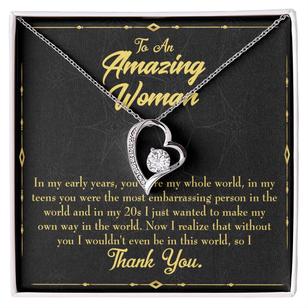To Mom In Early Years Forever Necklace w Message Card-Express Your Love Gifts
