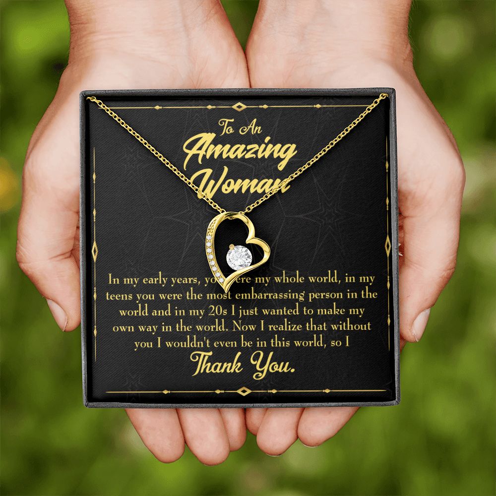 To Mom In Early Years Forever Necklace w Message Card-Express Your Love Gifts