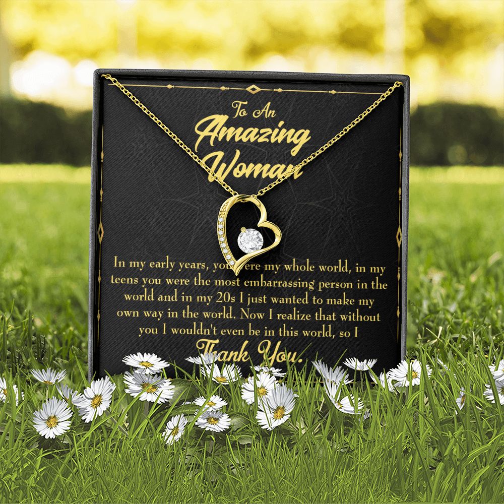 To Mom In Early Years Forever Necklace w Message Card-Express Your Love Gifts