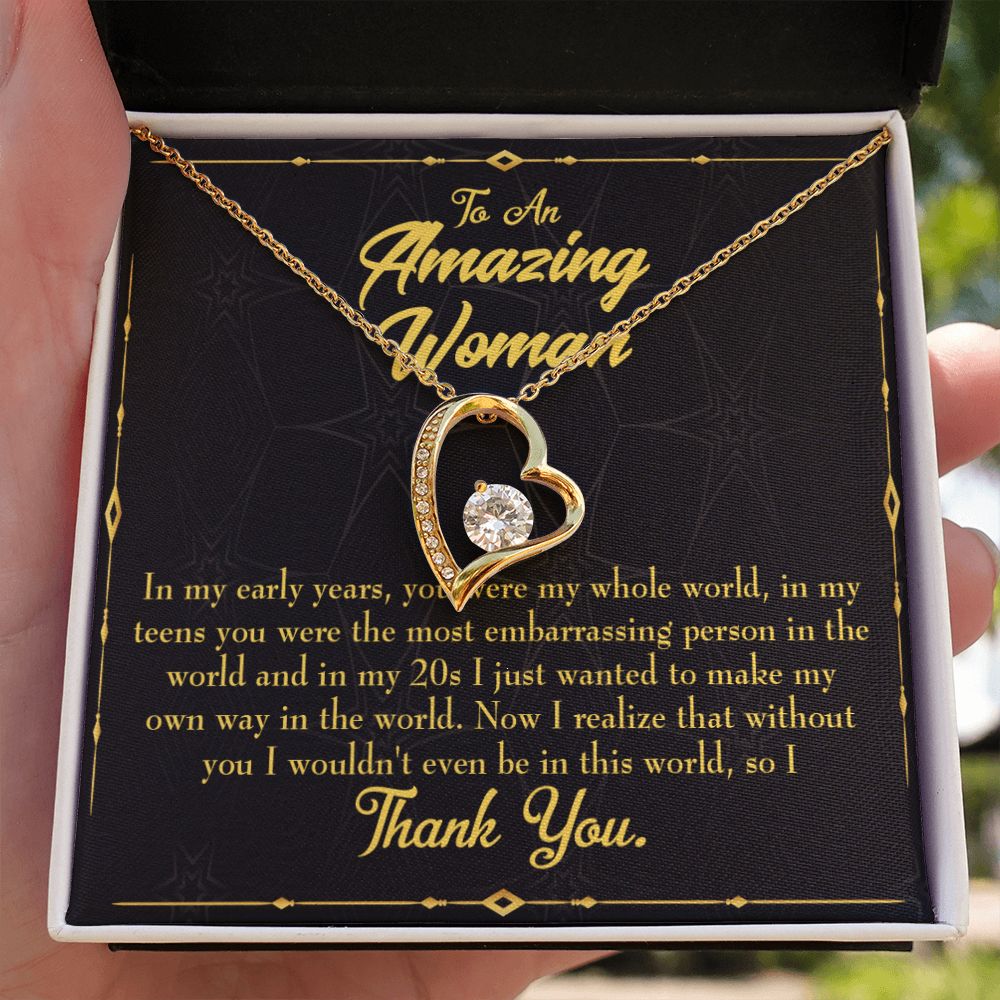 To Mom In Early Years Forever Necklace w Message Card-Express Your Love Gifts