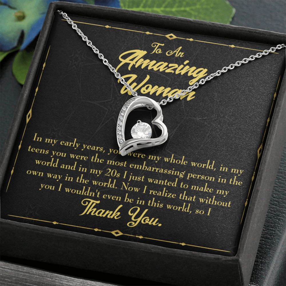 To Mom In Early Years Forever Necklace w Message Card-Express Your Love Gifts