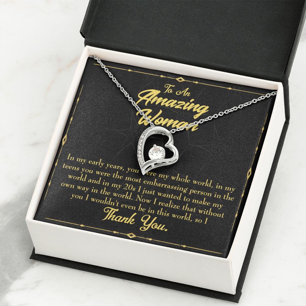 To Mom In Early Years Forever Necklace w Message Card-Express Your Love Gifts