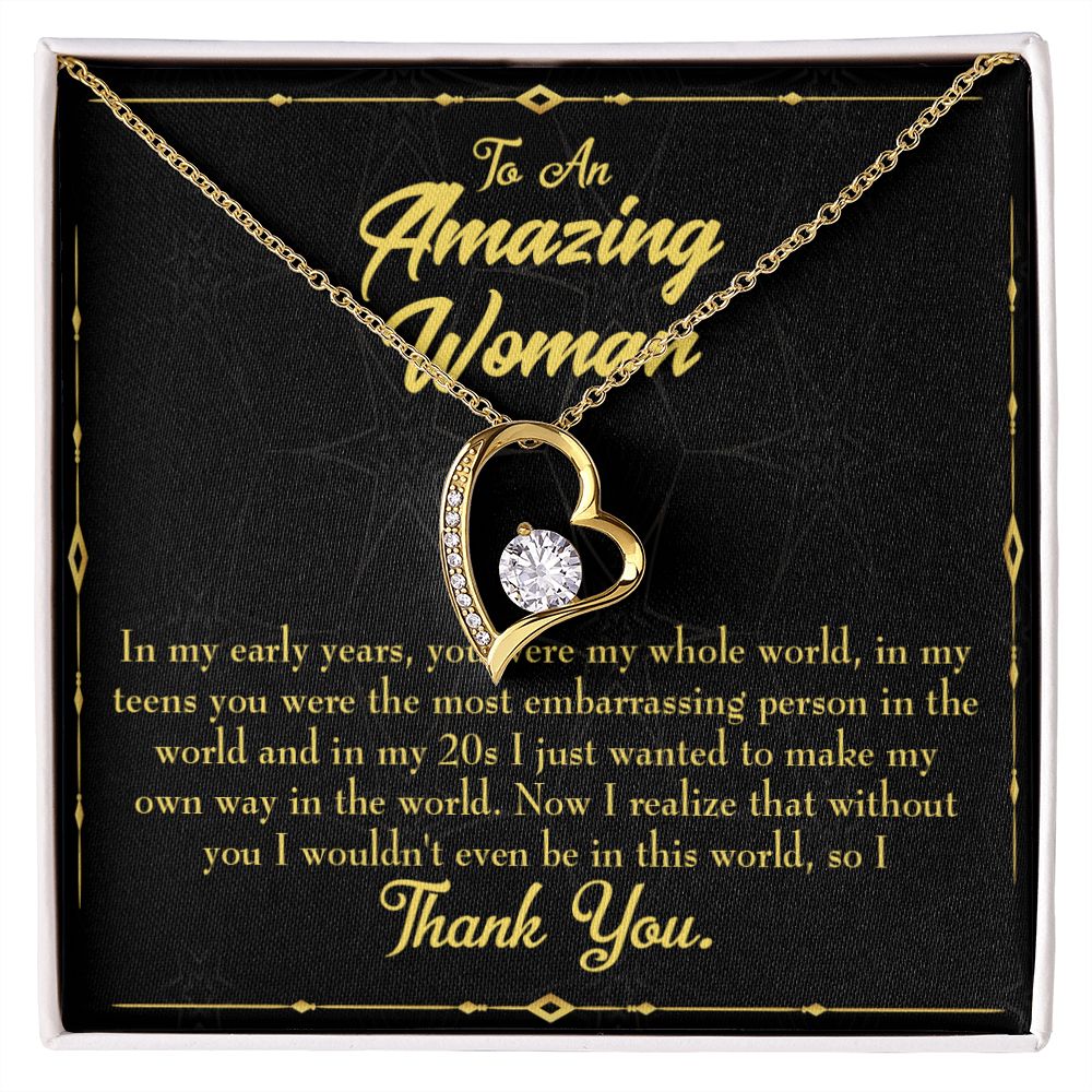 To Mom In Early Years Forever Necklace w Message Card-Express Your Love Gifts