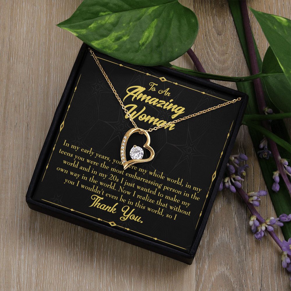 To Mom In Early Years Forever Necklace w Message Card-Express Your Love Gifts