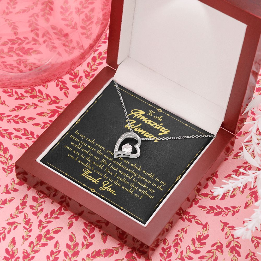 To Mom In Early Years Forever Necklace w Message Card-Express Your Love Gifts