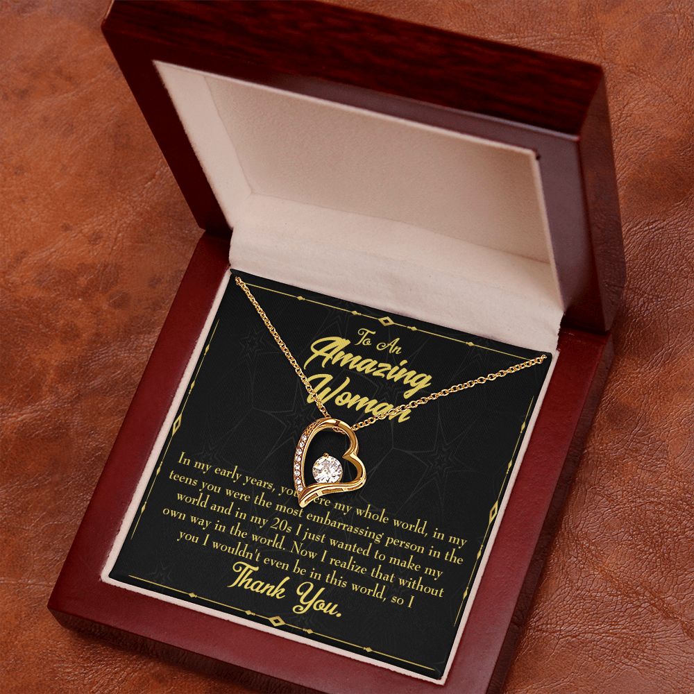 To Mom In Early Years Forever Necklace w Message Card-Express Your Love Gifts