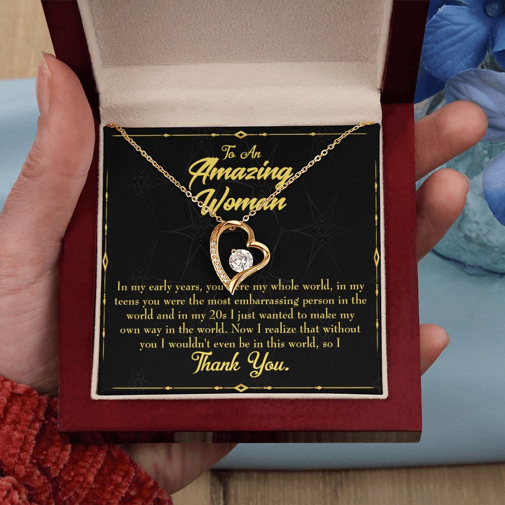 To Mom In Early Years Forever Necklace w Message Card-Express Your Love Gifts