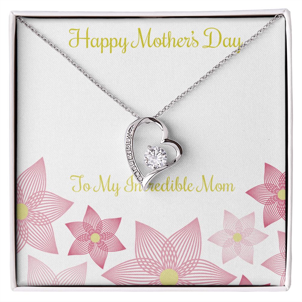 To Mom Incredible Mom Forever Necklace w Message Card-Express Your Love Gifts