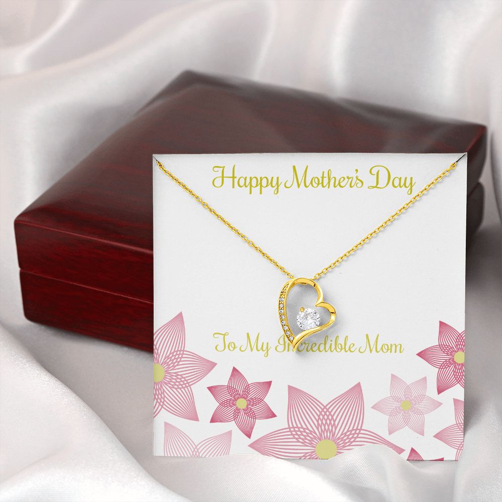 To Mom Incredible Mom Forever Necklace w Message Card-Express Your Love Gifts