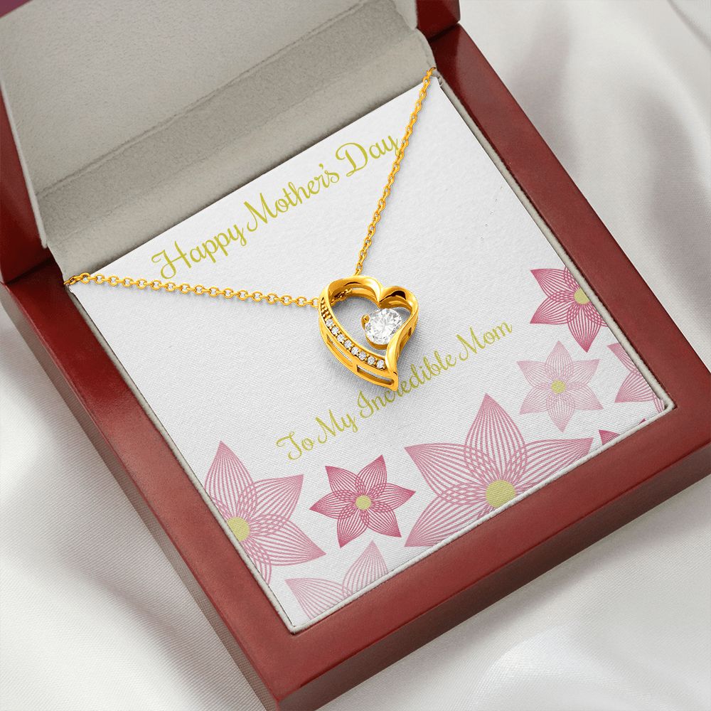 To Mom Incredible Mom Forever Necklace w Message Card-Express Your Love Gifts