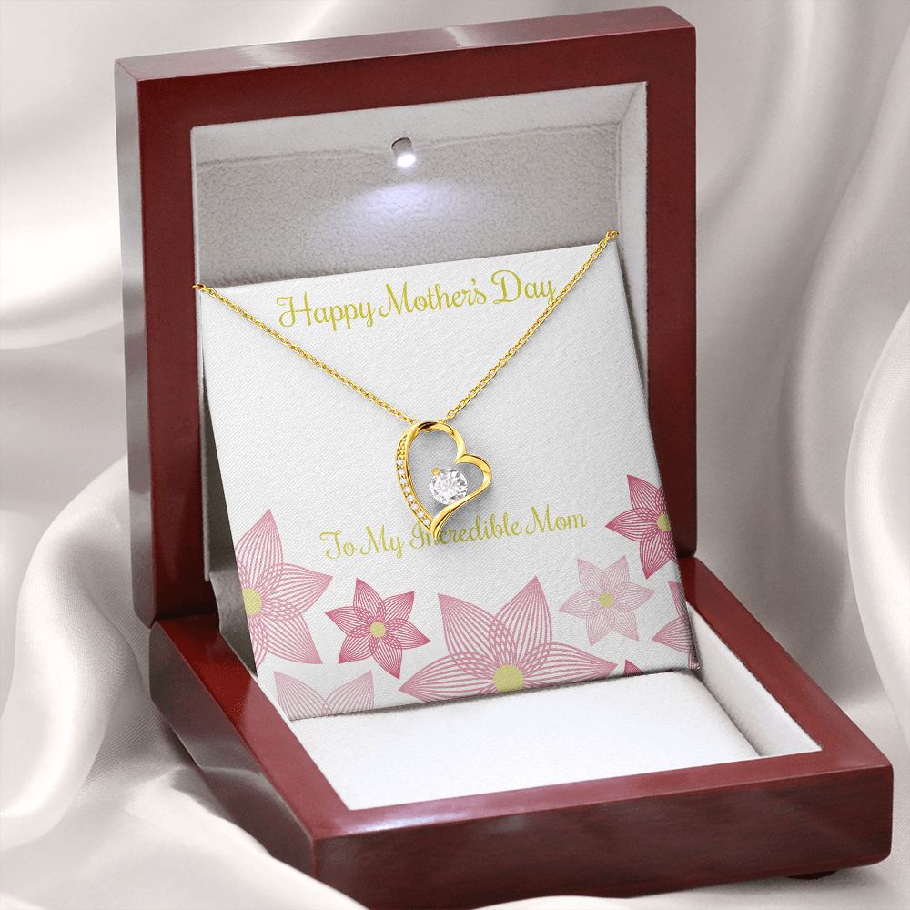 To Mom Incredible Mom Forever Necklace w Message Card-Express Your Love Gifts