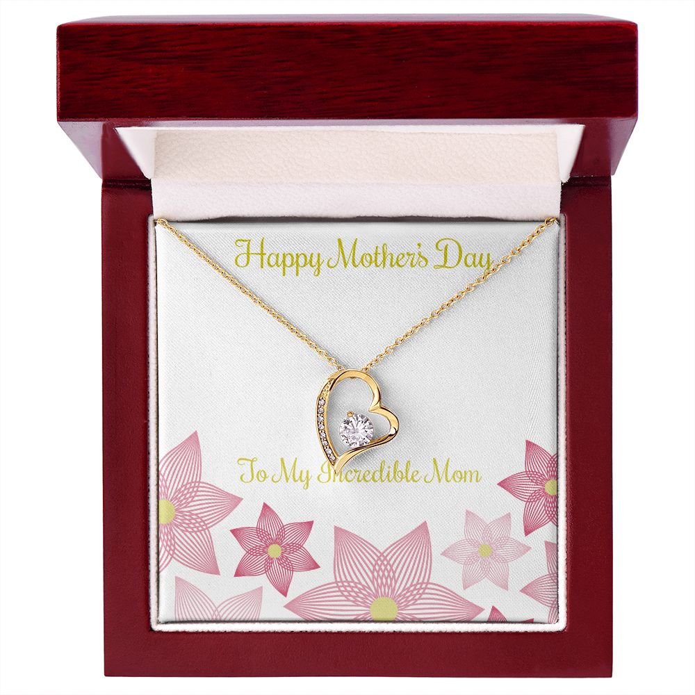 To Mom Incredible Mom Forever Necklace w Message Card-Express Your Love Gifts