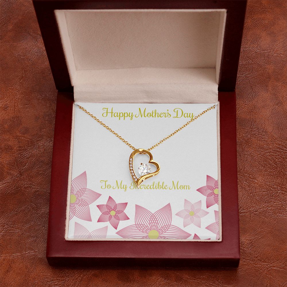 To Mom Incredible Mom Forever Necklace w Message Card-Express Your Love Gifts